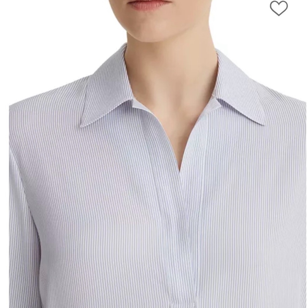 Vince Blue and White Striped Silk shirt Size L
